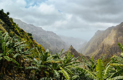 Scenic view of mountains against sky