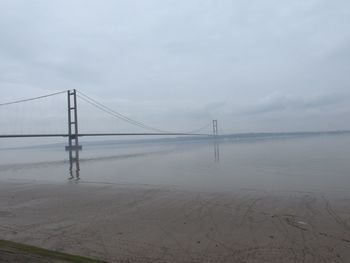 Scenic view of bay against sky