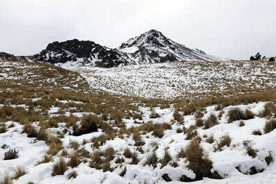 Snow covered mountain against sky