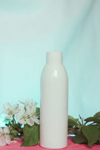 Close-up of white flower on table