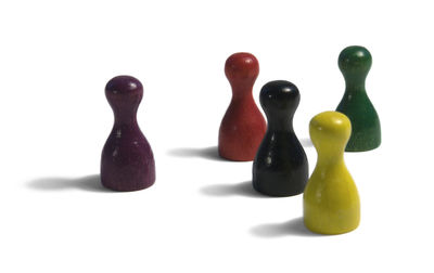 Close-up of chess against white background