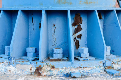 Close-up of damaged window