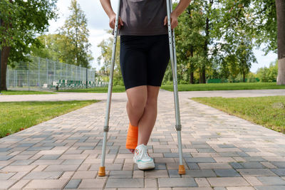 Rear view of man standing in park