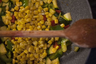 Close-up of chopped vegetables