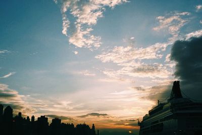 View of city at sunset