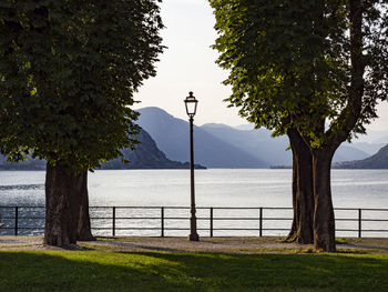 Lakeside of lecco town in summer