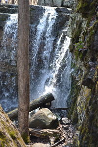 Scenic view of waterfall