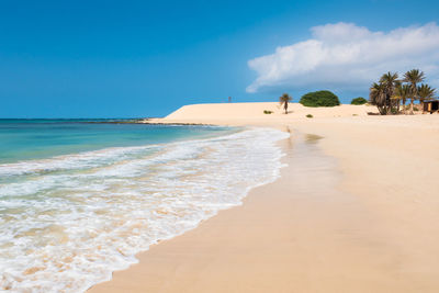 Scenic view of beach against sky