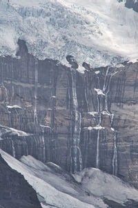 View of rock formations in winter