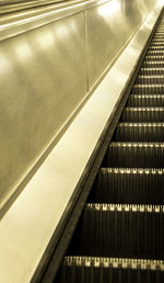 High angle view of escalator