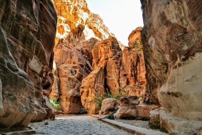 Panoramic view of rock formation against sky