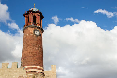 Low angle view of lighthouse against sky