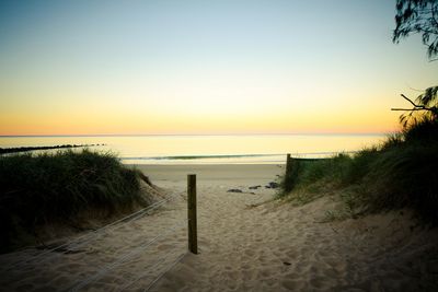 Scenic view of sea at sunset