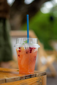 Close-up of drink on table