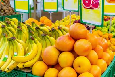 Various fruits for sale at market stall