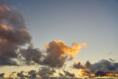 Low angle view of sky during sunset