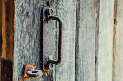 Close-up of metal door knocker