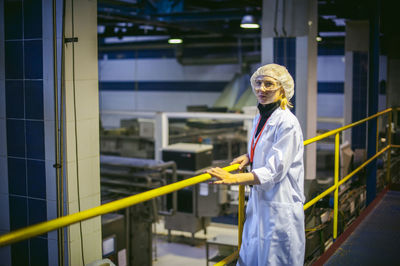 Scientist working in factory