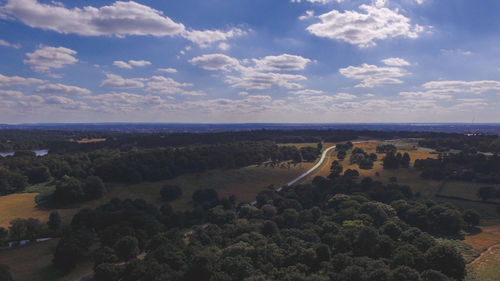 High angle view of landscape against sky