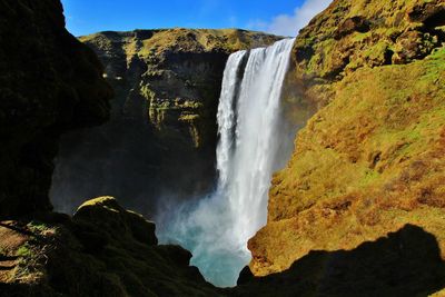 Scenic view of waterfall