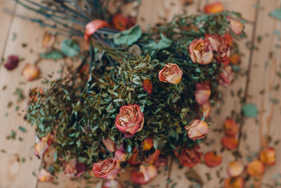 Close-up of rose flower bouquet