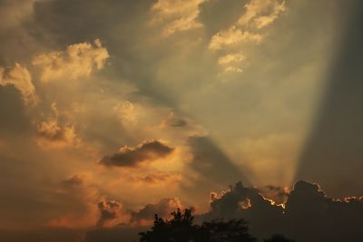 Low angle view of sky during sunset