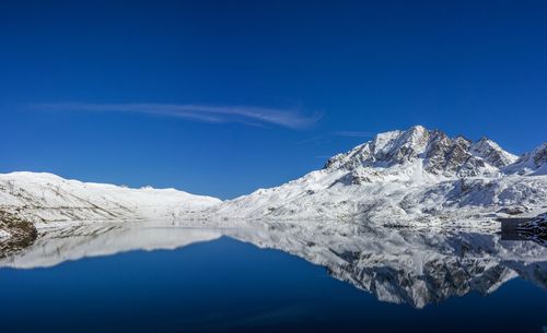 Snowcapped mountains against sky