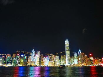 City lit up at night