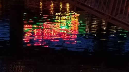 Close-up of illuminated water at night