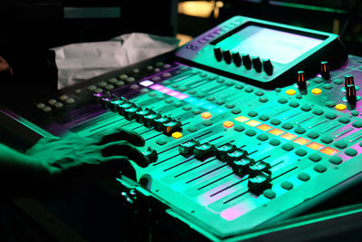 Close-up of sound mixer