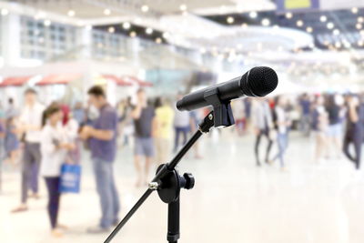 Microphone stand in event