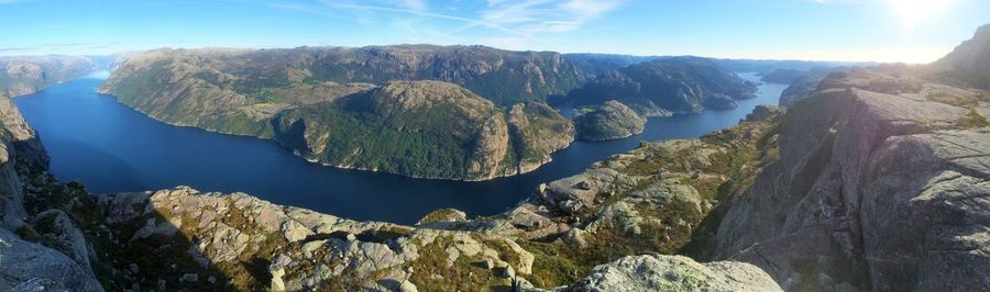 Panoramic view of mountains against sky