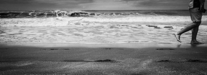 Scenic view of sea waves rushing towards shore