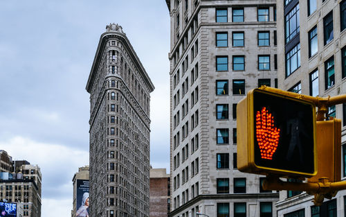 Low angle view of skyscrapers against sky