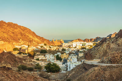 Panoramic view of old muscat, the capital of oman.