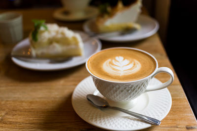 Cup of coffee on table