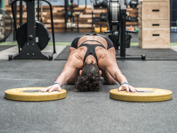 Woman training in the gym