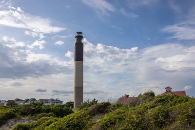 Low angle view of lighthouse against sky