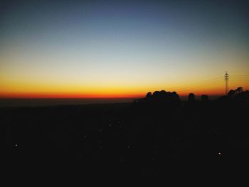 Silhouette of landscape at sunset