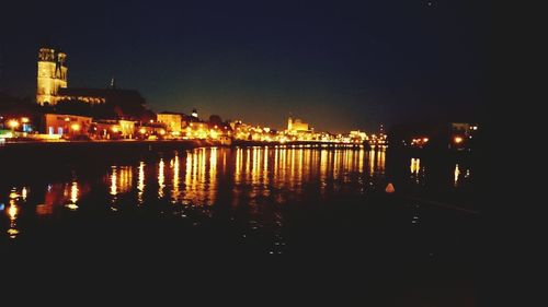 Illuminated city at night