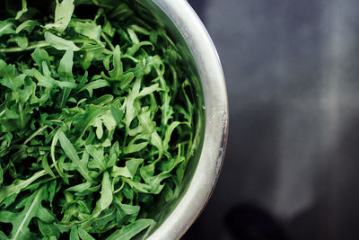 High angle view of vegetable in container