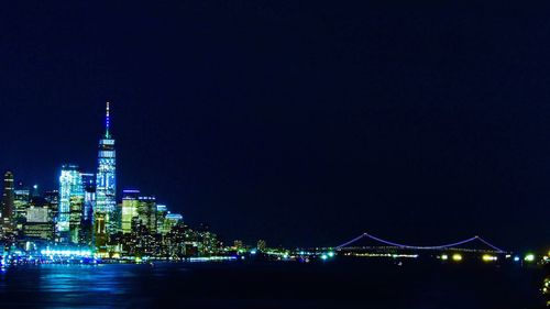 Illuminated city at night