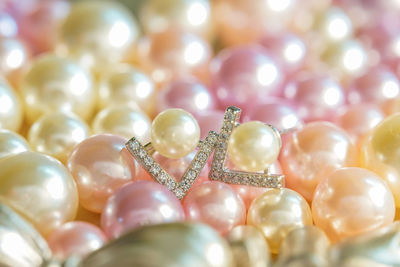 Full frame shot of pearl jewelry
