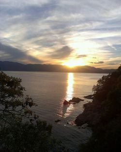 Scenic view of sunset over river