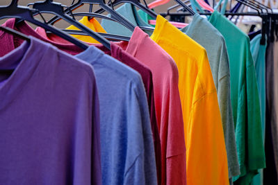 Clothes hanging on rack