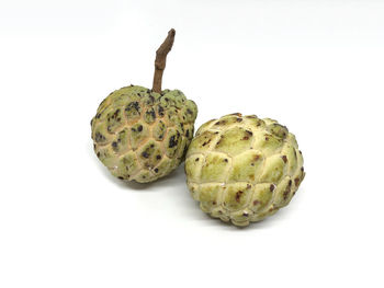Close-up of fruit against white background