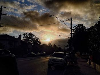 View of road against cloudy sky