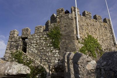 Low angle view of old ruin building