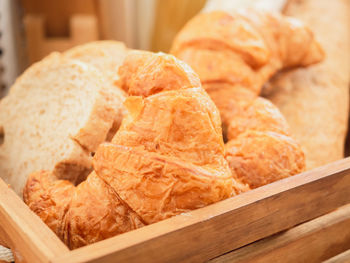 Close-up of bread in container