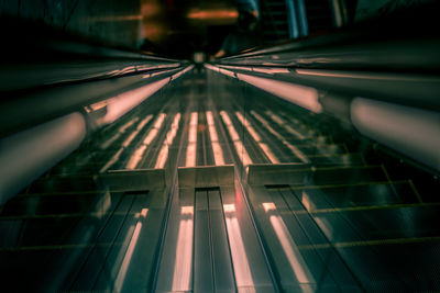 Low angle view of escalator